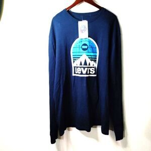 Levi Strauss Mountain Graphic Logo Long Sleeve Pullover Crewneck XXL-NWT Vintage